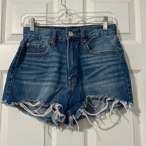 Aeropostale Blue Distressed Jean Shorts